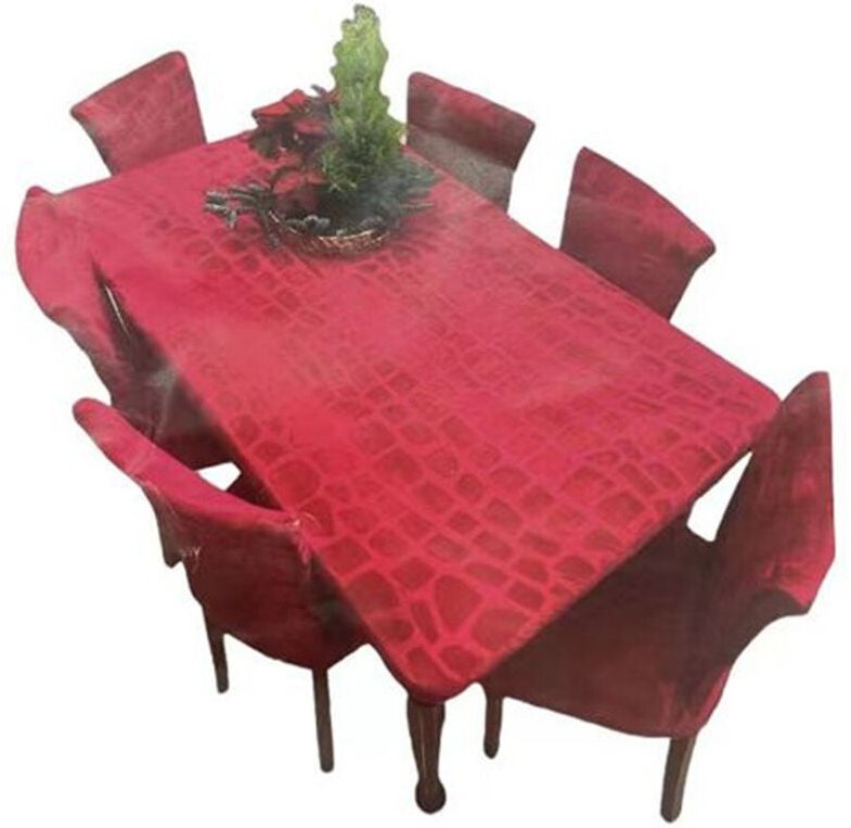 Trade Shop Traesio - Trade Shop - Samttischhusse und Stuhlhussen-Set, Stuhl- und Tischrückenlehnenbezug -