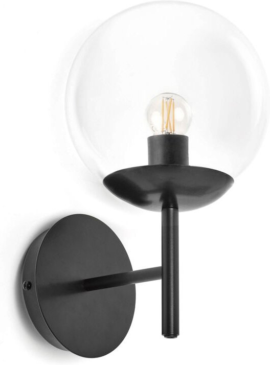 Wandleuchte Oxy E27 40w Glas Transparent Schwarz
