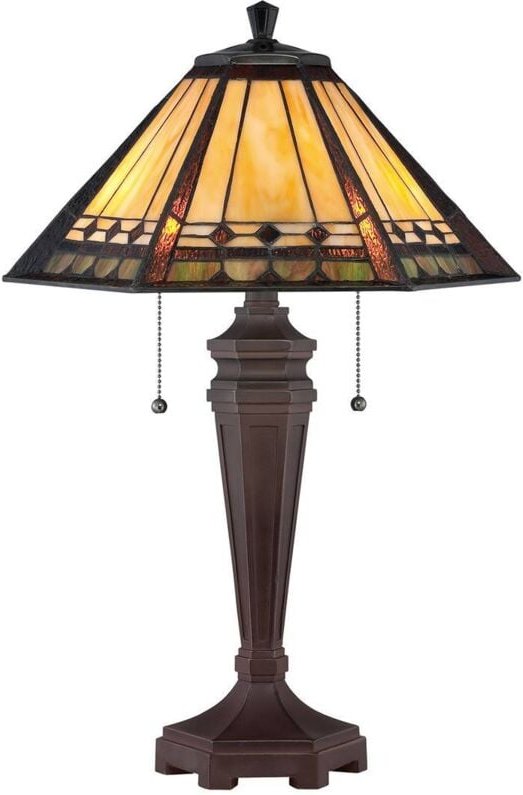 Arden - 2 leichte Tiffany Schreibtischlampe Bronze, E27 - Elstead