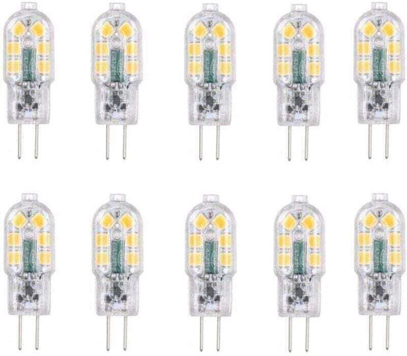 G4 2W LED-Lampe, entspricht 20W Halogenlampe, Kaltweiß 6000K, 200 lm, 12 SMD-LEDs, 12V AC/DC – 10er-Pack