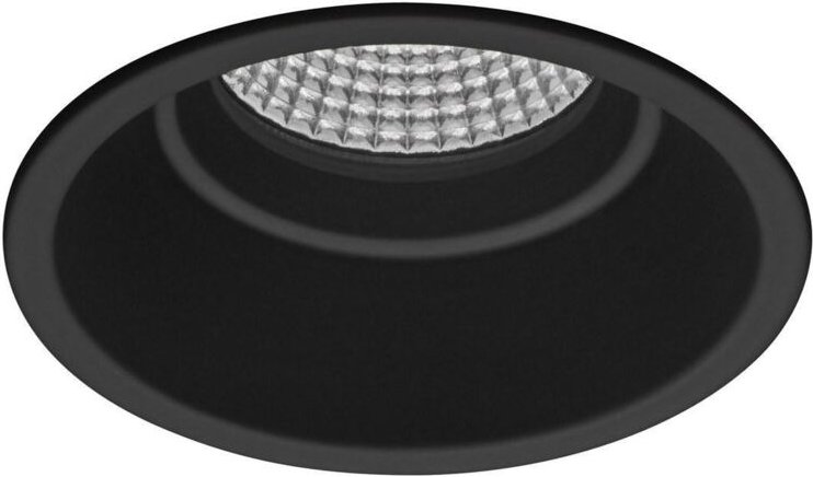 Runde LED-Einbauleuchte cob UGR/feste Umgebung 'pro Professional led' (10 w 3000 k 894 lm) IP44 Ø8,2 x 7,5 cm, schwarze ...
