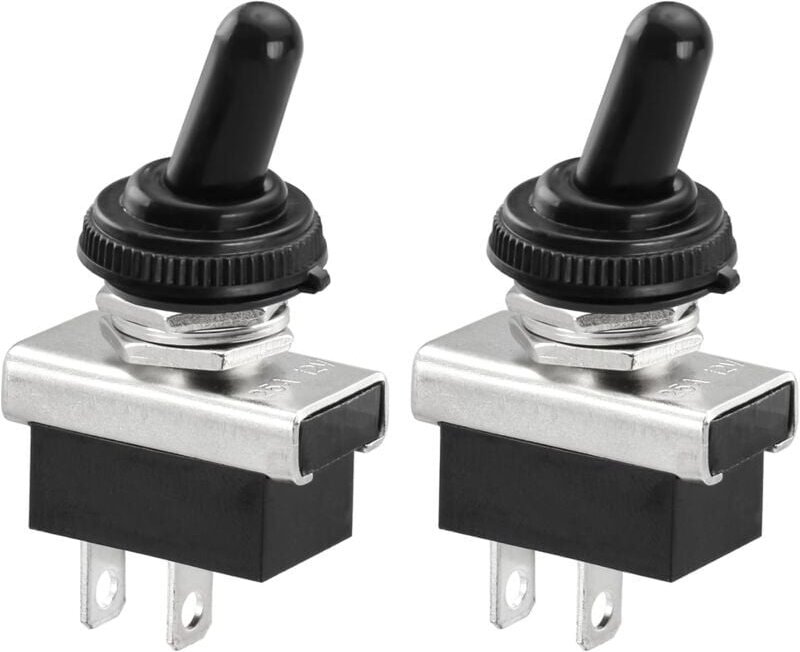 Metall-Flip-Wippschalter 12V 25A spst Ein/Aus 2 Positionen 2 Pin für Auto-Armaturenbrett-Licht mit wasserdichter Kappe M...