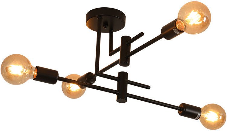 COMELY Deckenleuchte E27, Eisen, schwarze Deckenleuchte, Retro-Kronleuchter im Industriestil, geeignet für Schlafzimmer,...