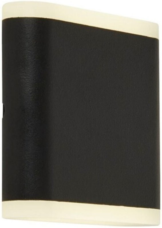 Suchscheinwerfer Outdoor Led Up Down Wandleuchte - Mattschwarz mit mattiertem Diffusor