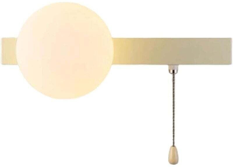 Wandleuchte mit Kugelglas-Wandleuchte und Zugkettenschalter, Wandleuchten, lange rechteckige Metallbasis, Bilderleuchte