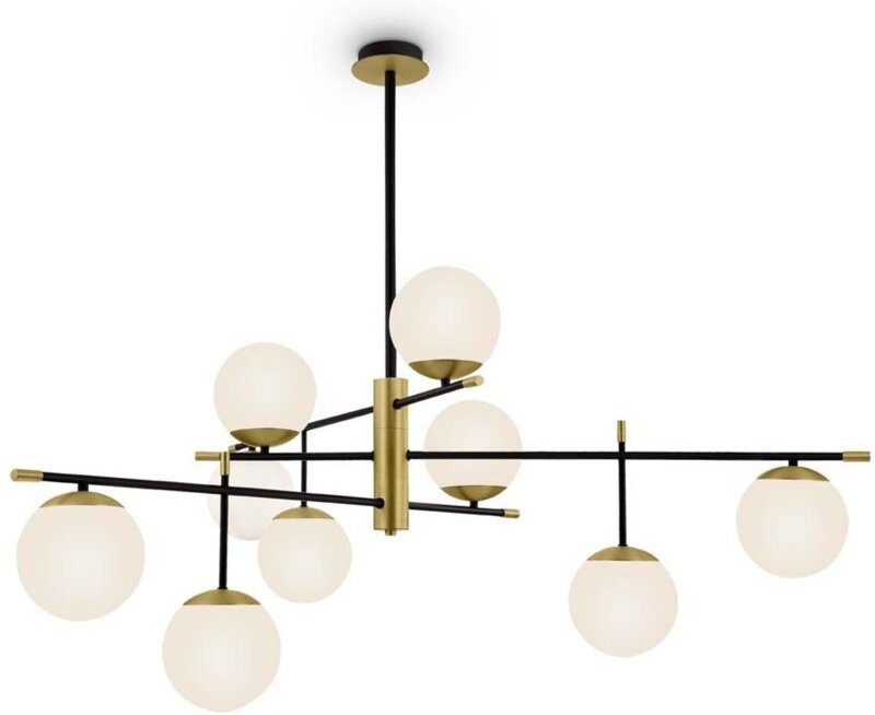 Maytoni - Nostalgia Globe Deckenpendelleuchte Matt Gold, 9 Licht, E14