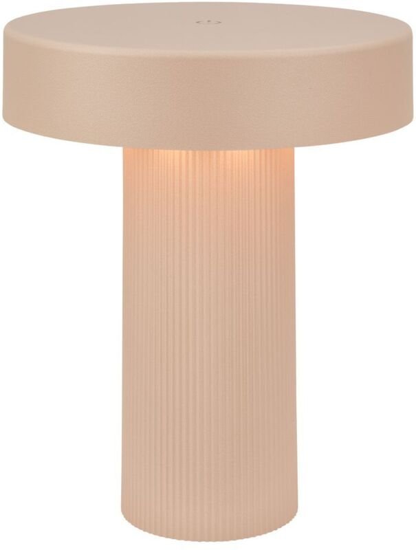 Briloner LED Tischlampe Kabellos 16x20cm 3W 300lm 2700K Warmweiß Dimmbar Beige - Tischleuchte Wohnzimmer Schlafzimmer Ba...