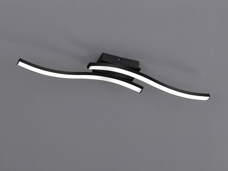 Trio Lighting - led Deckenleuchte route 2 flammig Metall Schwarz, Warmweiß, Breite 56cm