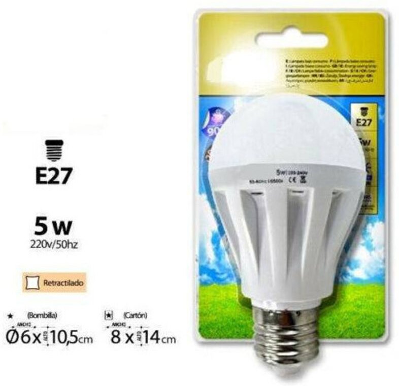 Trade Shop Traesio - Trade Shop - LED-Lampe, Kugelform, 5 Watt, E27, Anschluss, kaltes Licht, 6500 k -