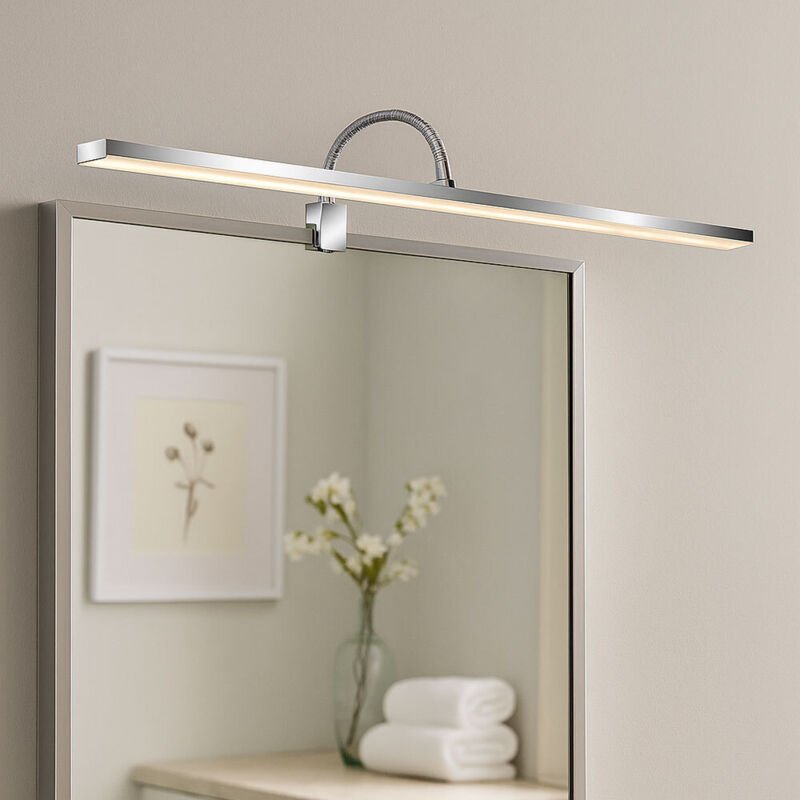 LED Wandleuchte Badezimmerlampe Wandlampe Dimmer Spiegelleuchte, Metall chrom, 8,5W 800Lm warmweiß, neutralweiß, L 78 cm