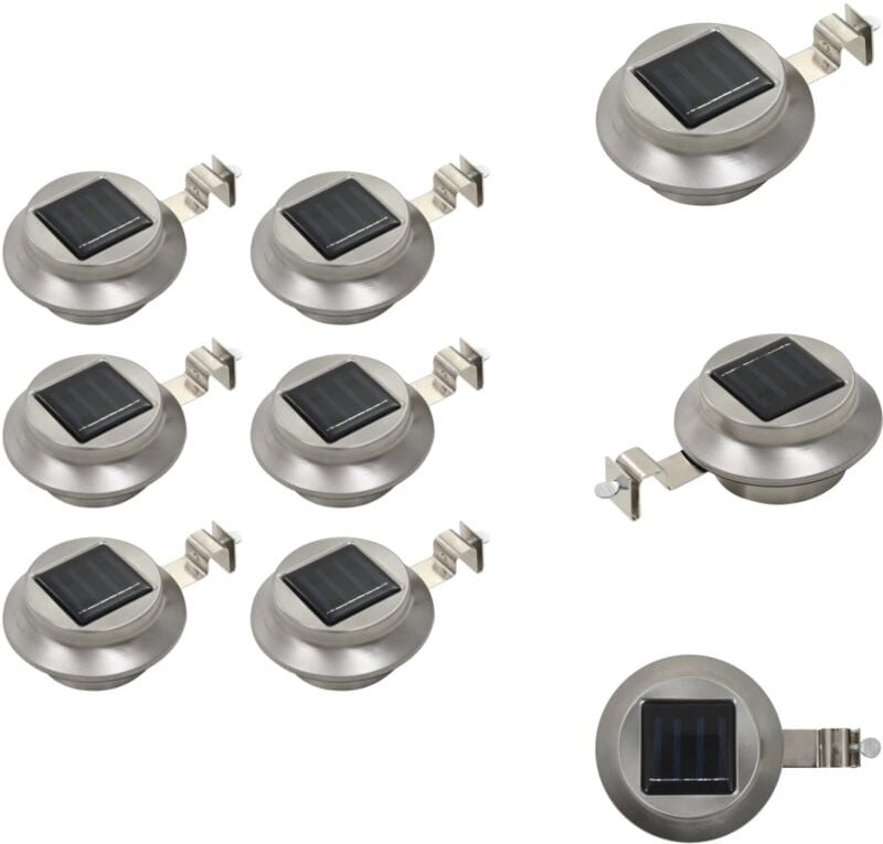 Outdoor Solarleuchten 6 Stück LED Rund 12 cm Weiß - Outdoor Beleuchtung - Solarlaterne - Gartenbeleuchtung - Wandleuchte...