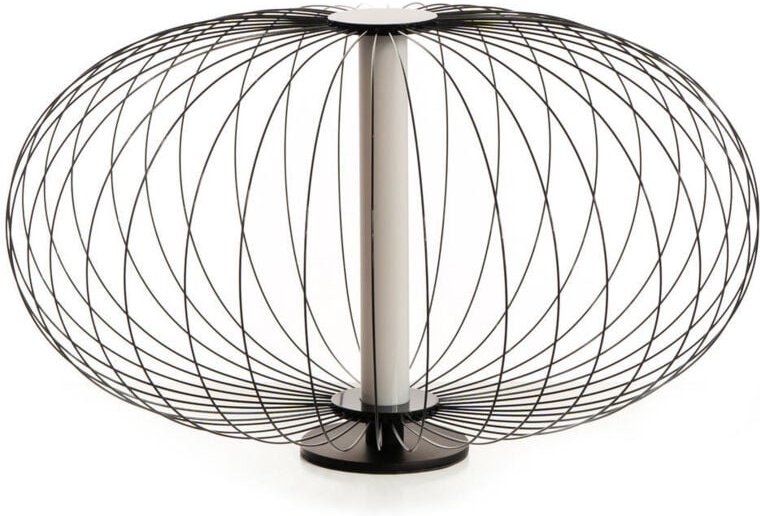 Argonauta - led Tischlampe mit Lampenschirm aus glänzendem schwarzem Stahl 50x50xH. 29 cm