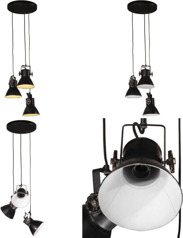 Hängelampe 25 W Schwarz 30x30x100 cm E27 - Industrielampen - Hängelampe Schwarz - Eisenleuchte - Deckenleuchte Industrie...