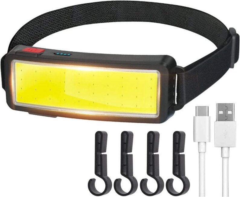Thumbnail - Memkey - COB-LED-Stirnlampe, leistungsstarke wiederaufladbare USB-Stirnlampe, wasserdichter 2000-Lumen-Scheinwerfer, Hel...