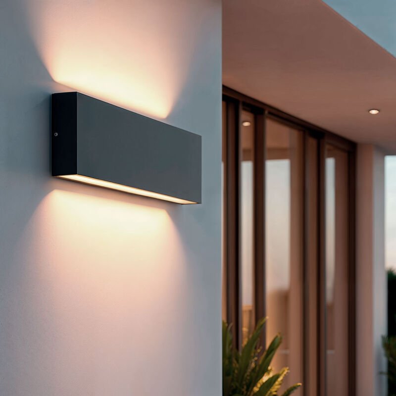 Efectoled - LED-Wandleuchte Aussen 20W Aluminium Doppelseitige Beleuchtung cct Wählbar Brooky l Anthrazit