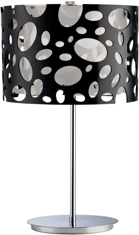 Inspired Lupin Tischlampe E27, glänzendes Schwarz/weißes Acryl/poliertes Chrom, Kompaktleuchtstofflampen im Lieferumfang...