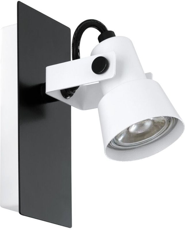 Led Wandlampe Trillo, Wandleuchte für innen, Wandspot mit schwenkbarem Spot, Metall in Weiß und Schwarz, Wand Lampe für ...