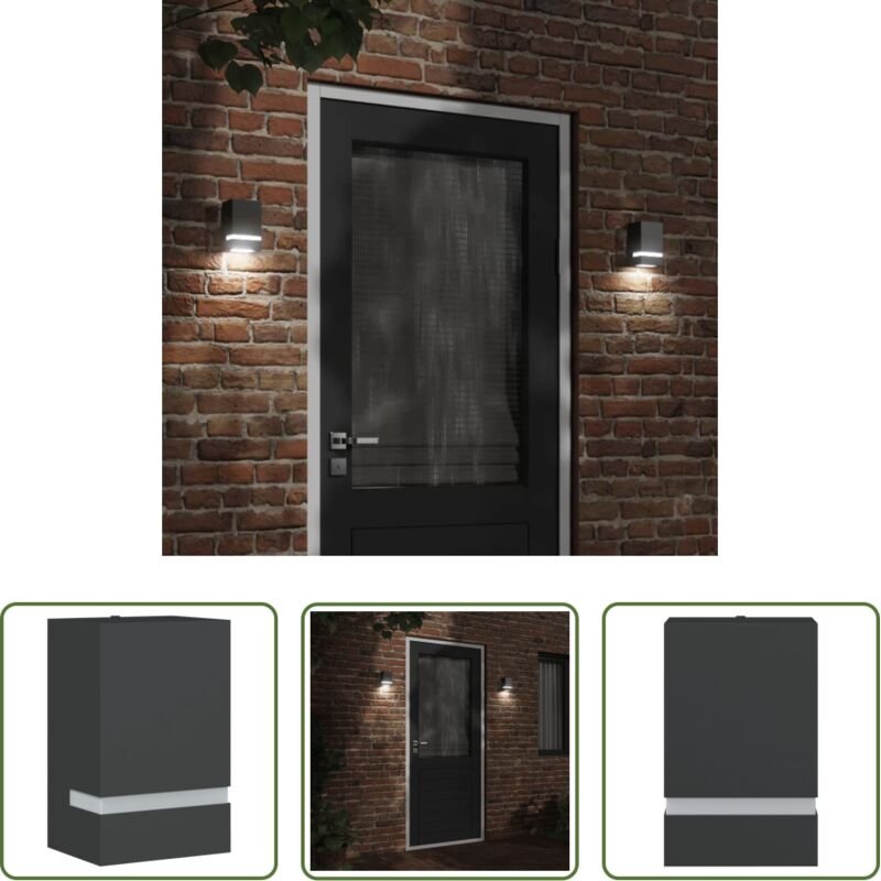 vidaXL Edelstahlleuchte - Außenwandleuchte Schwarz Edelstahl