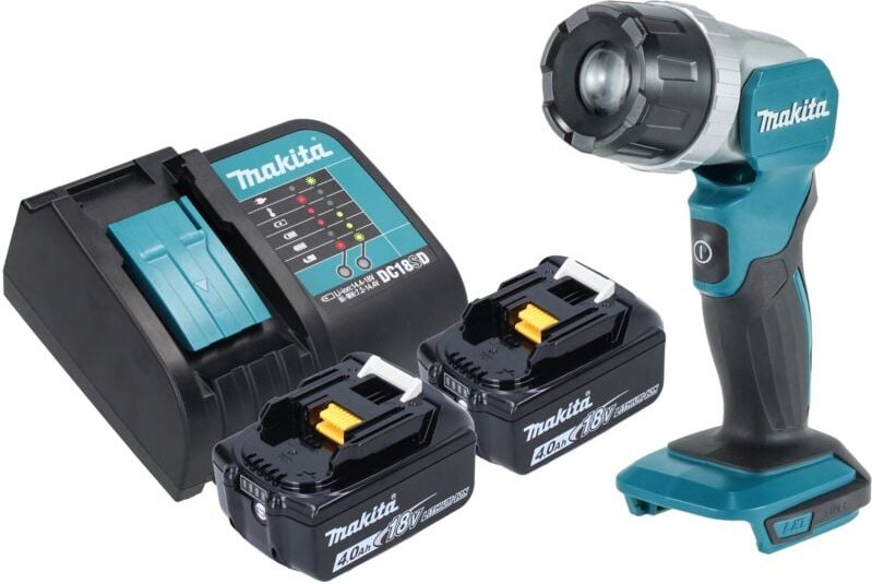 Dml 808 sm Akku Handstrahler 14,4 / 18 v 190 lm led + 2x Akku 4,0 Ah + Ladegerät - Makita