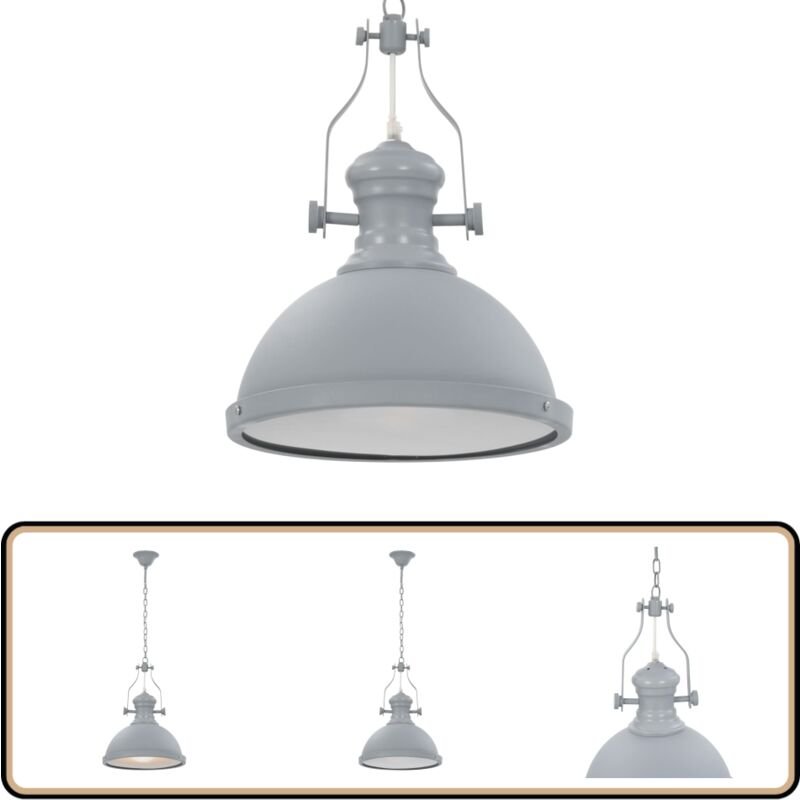 Thumbnail - Deckenleuchte Grau Rund E27 - Industrielle Deckenleuchte - led Deckenleuchte - Acrylleuchte - Wohnzimmer Deko - Bar Lamp...