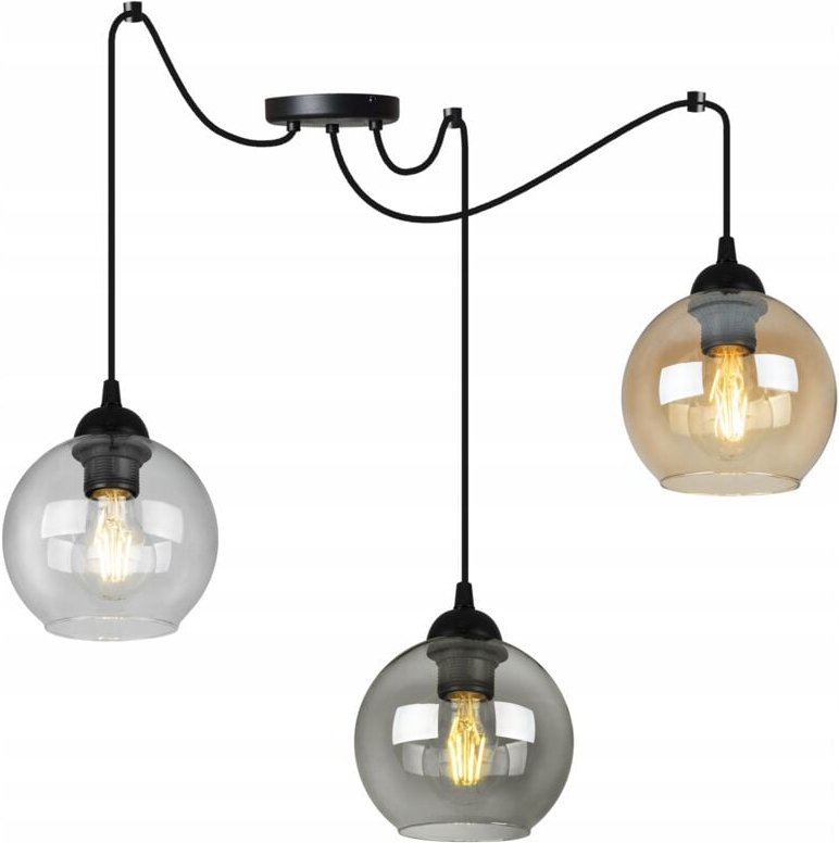 Elegante Spinnen-Hängelampe Mit Glasschirm