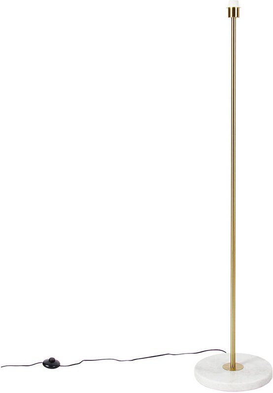 Moderne Stehleuchte Messing mit Marmorfuß - Kaso