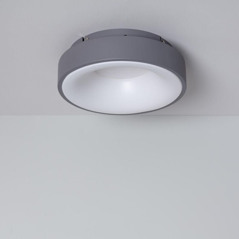 Efectoled - LED-Deckenleuchte 15W Rund Metall Ø300 mm cct Wählbar Wingu Grau