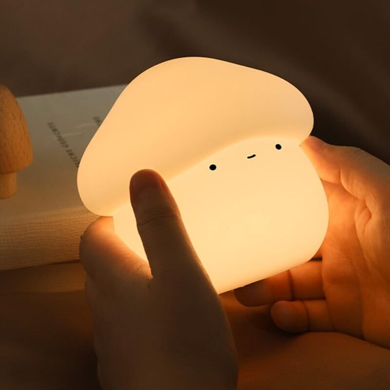 Children's Night Light, Mushroom Night Light, Rechargeable Touch Can Be Timed, Silicone Children's Bedside Lamp, Nursery...
