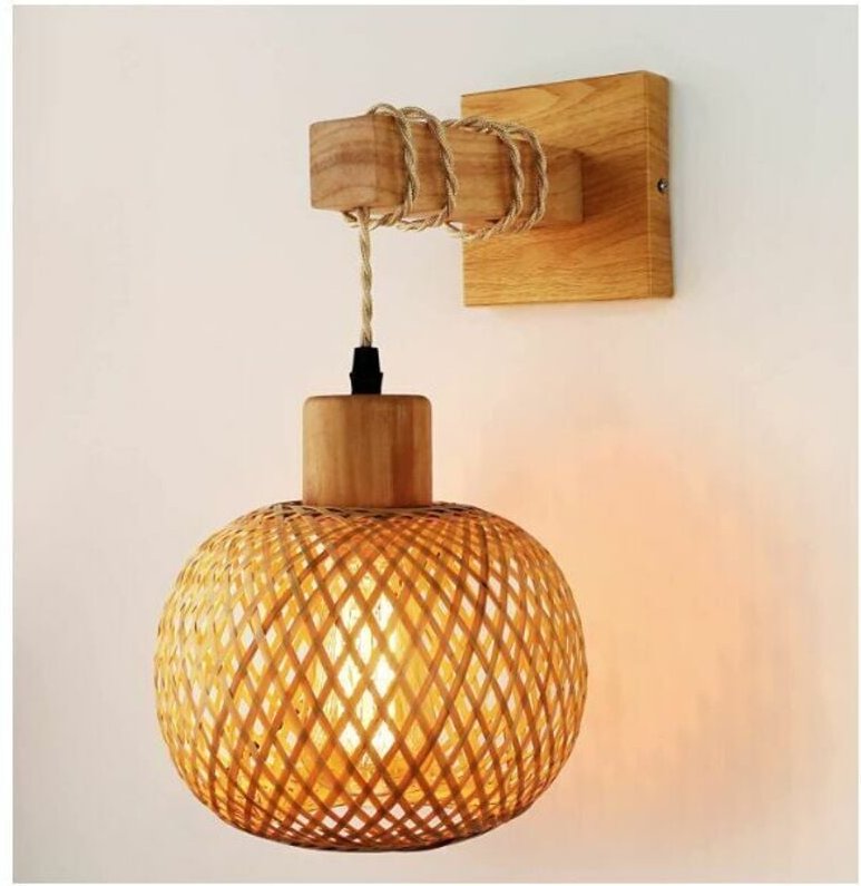 Wandleuchte fürs Schlafzimmer, Wandlampe aus Holz, Wohnzimmerbeleuchtung, Flur, AAFGVC