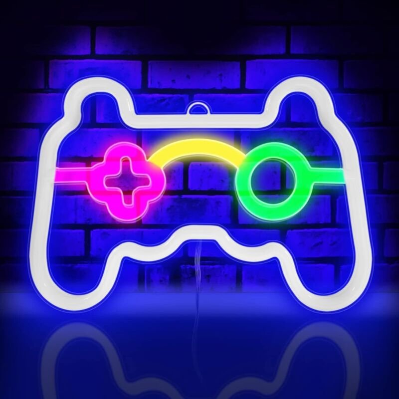 Thumbnail - Ahlsen - LED-Gamepad-Form, Batterie- oder USB-betriebene Neonschilder, für Spielzimmer-Wanddekoration, Gaming-Geschenk, ...