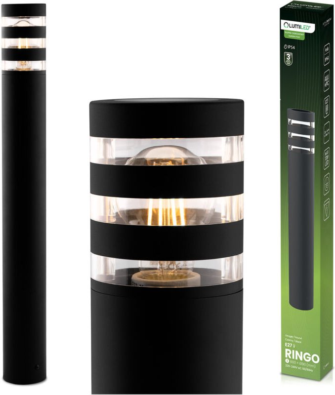 Gartenleuchte für den Außenbereich, Stehleuchte E27 LED RINGO 80cm LUMILED