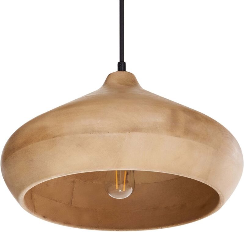 Hängelampe Hellbraun aus Holz Rundes Design Modern Boho Stil Hängeleuchte Pendelleuchte Esszimmerlampe Esstischlampe Woh...