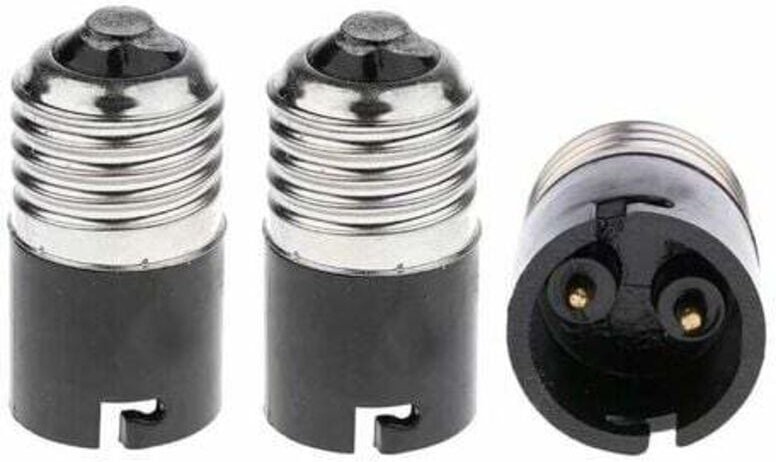 Jalleria - E27 auf B22 Glühbirnenadapter-Konverter, E27 Edison auf B22 Bajonett-Glühbirnensockel-Konverter (3er-Pack)