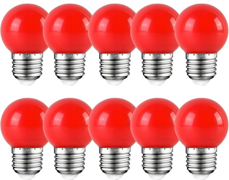 E27-Glühbirnenfassung, 2 W, Edison-LED-Glühbirne, rote Glühbirne für Golf, Terrasse für Partys, Weihnachten, 10er-Pack [...