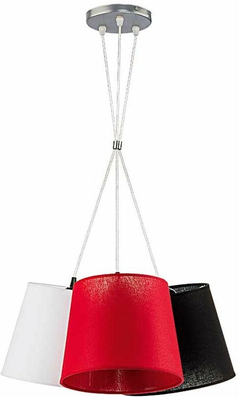 Pendelleuchte Rot Silber E27 Metall Modern Hängelampe