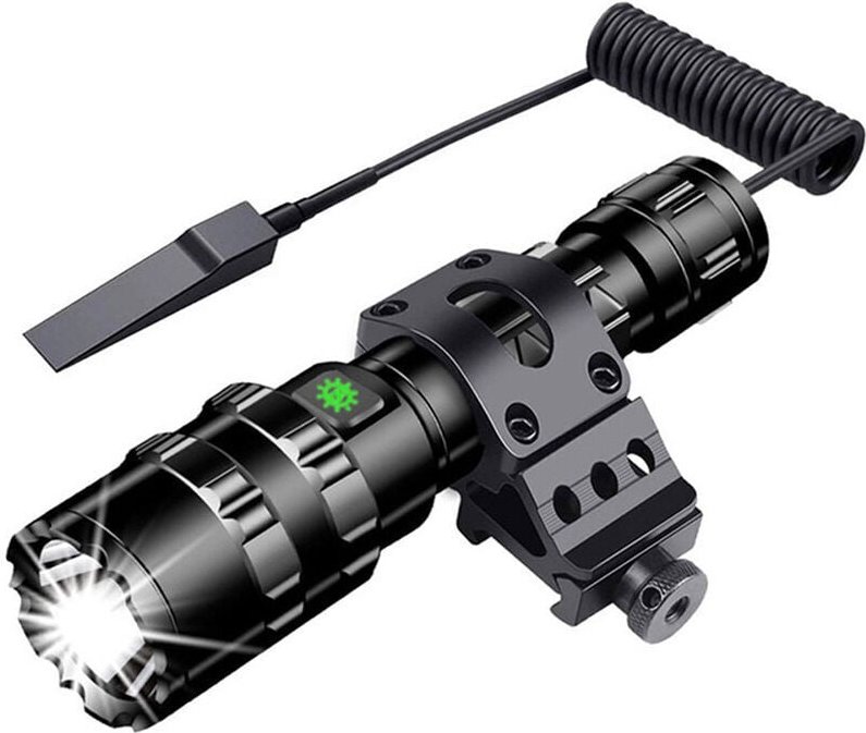 LED-Taschenlampe für den Außenbereich, Weißlicht-Taschenlampe + USB-Kabel + 4 Farblinsen + 18650-Akku + Druckschalter + ...