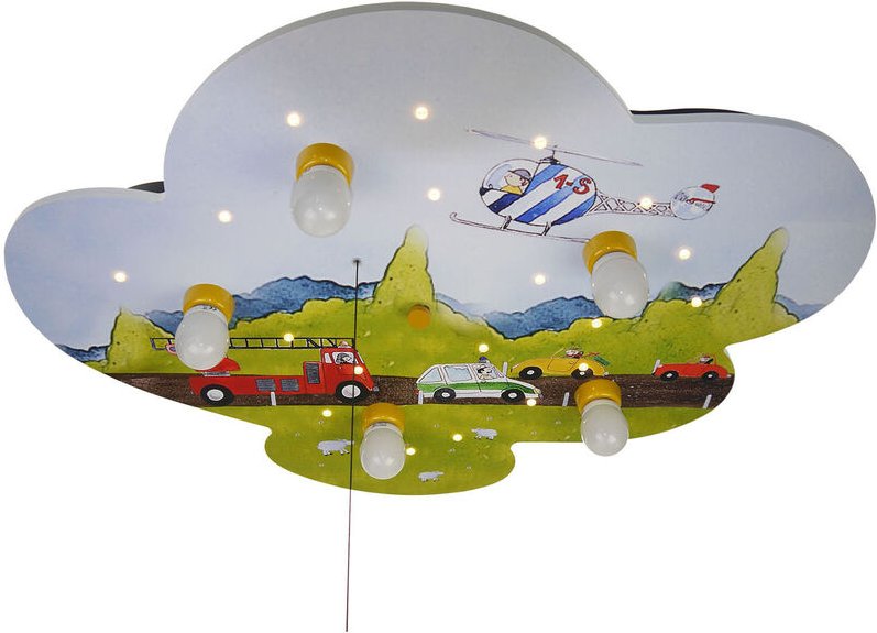 Niermann - Coole Kinder Deckenleuchte tolle Autos Zugschalter für LED-Schlummerlicht