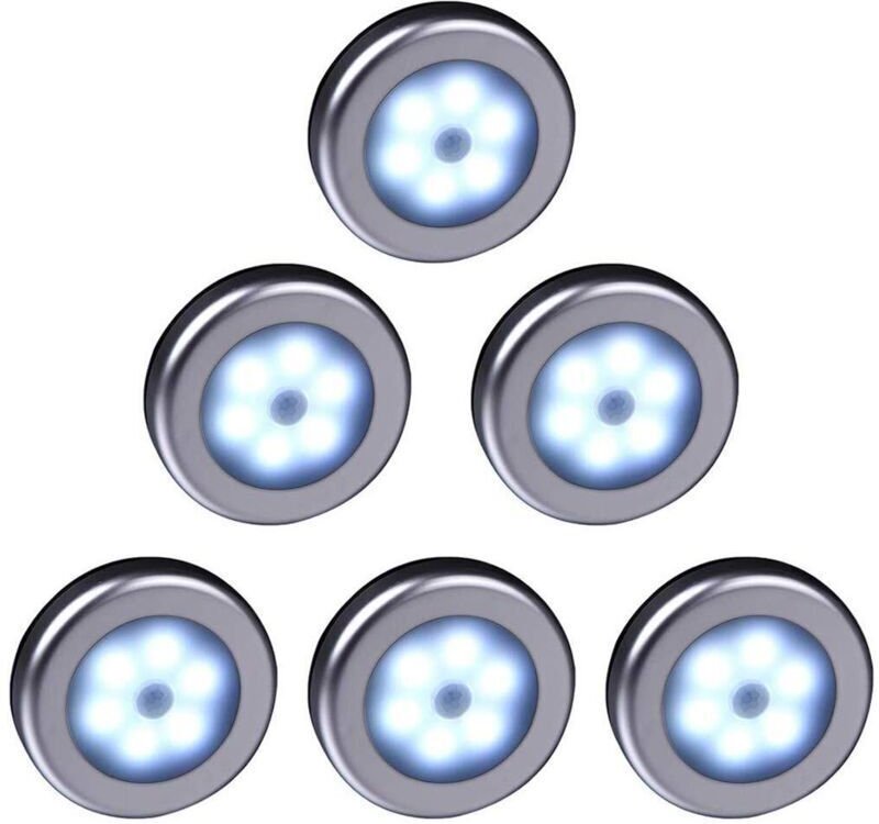 Stück kabellose LED-Lampen mit Bewegungssensor (silbernes Gehäuse, weißes Licht)