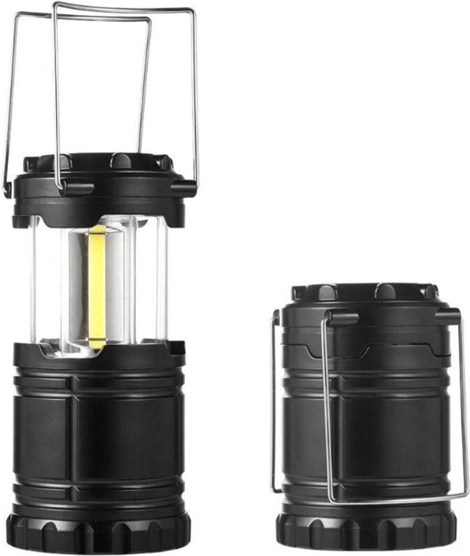 Jalleria - Campinglaterne, faltbare und tragbare Hängelaterne, unverzichtbar für Zuhause und draußen, Schwarz, 8,5 x 17,...