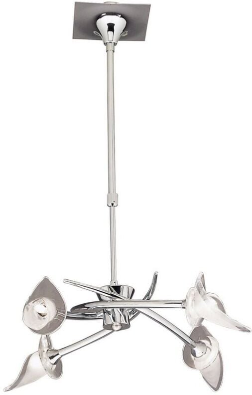 Inspired Mantra - Flavia - Teleskopdeckenanhänger Semi Flush Cabrio Round 4 Light G9, Chrom poliert