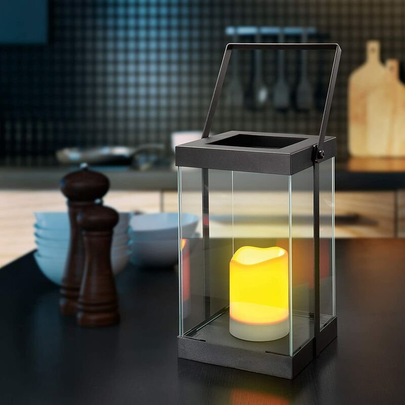 Led Laterne 'Garda', Metall, Kunststoffkerze, Timer