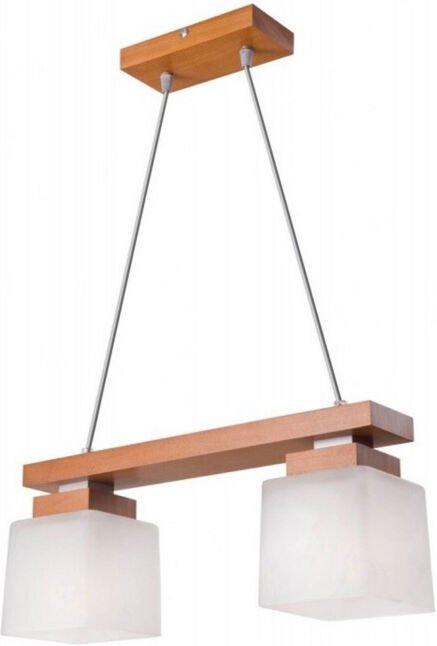 Lamkur Lighting - Lamkur Kubuś Kubus Bar Pendel-Deckenleuchte, Glasschirme Rustikal, 2x E27