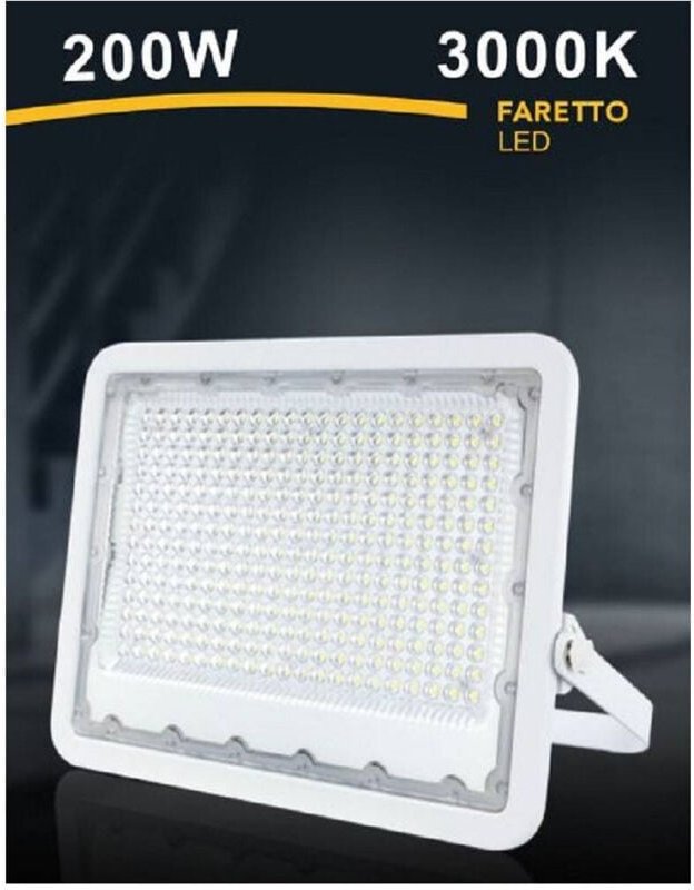 Thumbnail - Trade Shop - LED-Strahler 200 Watt Ultraflach Außen Weiß IP65 Licht 6500K 4000K 3000K FS200W-B -