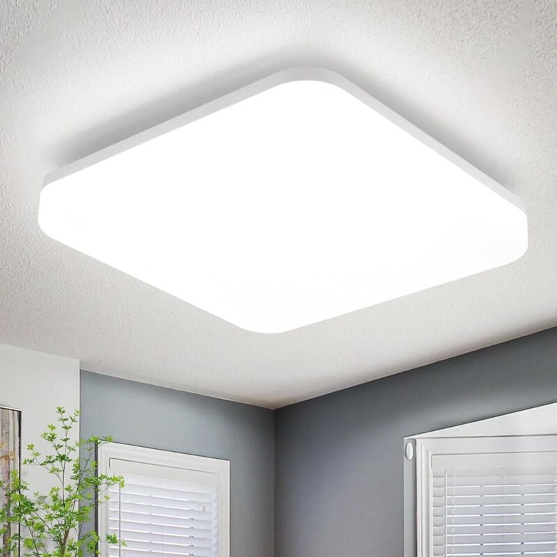 Deckenlampe led Deckenleuchte Flach - 22CM Badezimmerlampe Eckig Badezimmer Deckenbeleuchtung IP54 Küchenlampe 18W Badla...