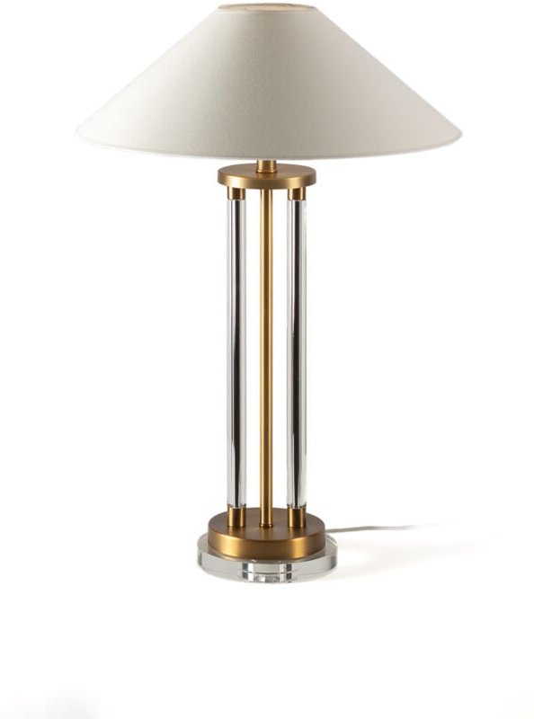 Tischlampe 18X18X64 Glas/Goldfarbenes Metall ohne Lampenschirm