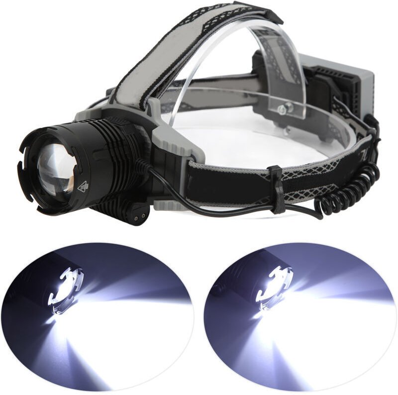 XHP70 Stirnlampe, USB-Ladefunktion, robuste Stirnlampe mit Kopfband, Digitalanzeige, Zoom