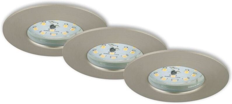 Led Einbauleuchten Dimmbar 3er Set IP44 5,5 w silber Kunststoff Briloner