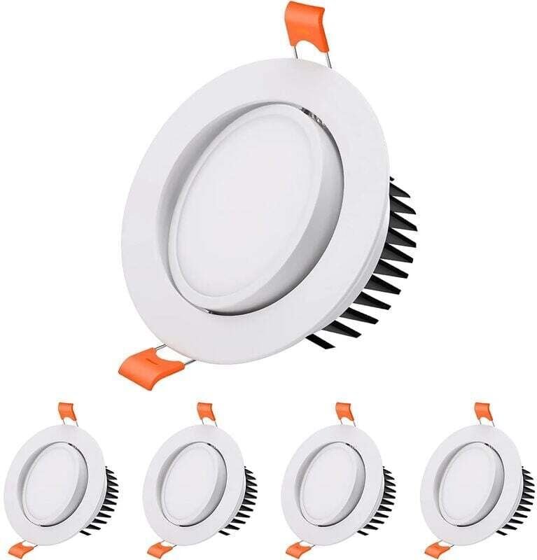 Thumbnail - Odipie - LED-Einbaustrahler, 4 Stück 7 w LED-Einbaustrahler, 6000 k Kaltweiß, extra flacher LED-Einbaustrahler, 40 ° ver...