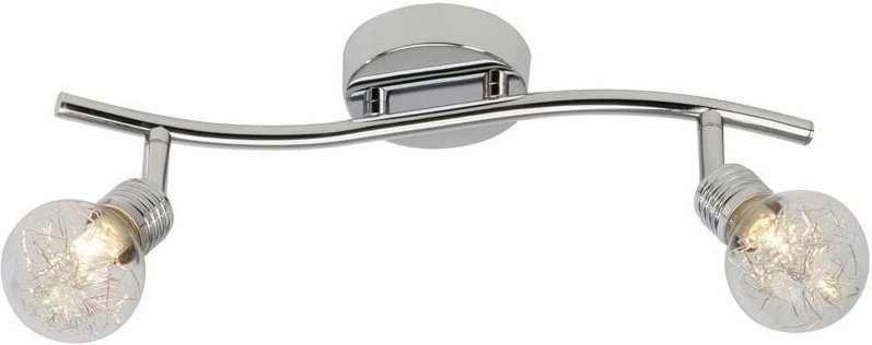 Lampe Bulb Spotrohr 2flg chrom 2x QT14, G9, 28W, geeignet für Stiftsockellampen (nicht enthalten) Köpfe schwenkbar - Bri...