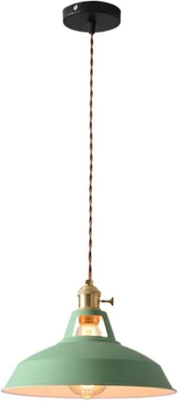 Vtizikl Plafonnier décoratif moderne avec abat-jour en métal (couleur : vert) adapté au café, au restaurant, au salon ou...